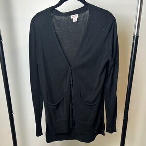 Mossimo Lightweight Black Long Cotton Business Casual Cardigan Sweater Size XS